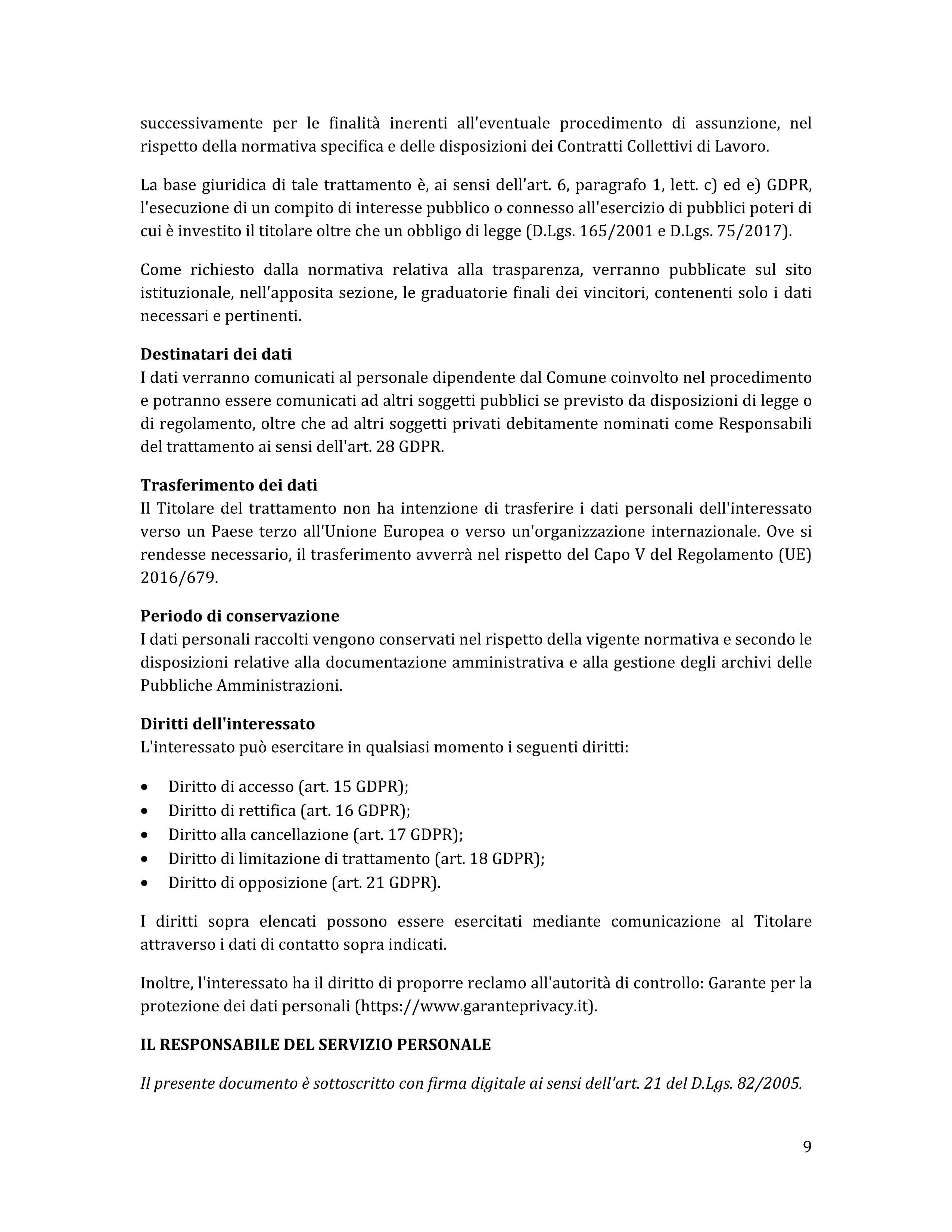 Bando pubblico di mobilità volontaria. 
Assunzione n.1 operatore esperto autista scuolabus.